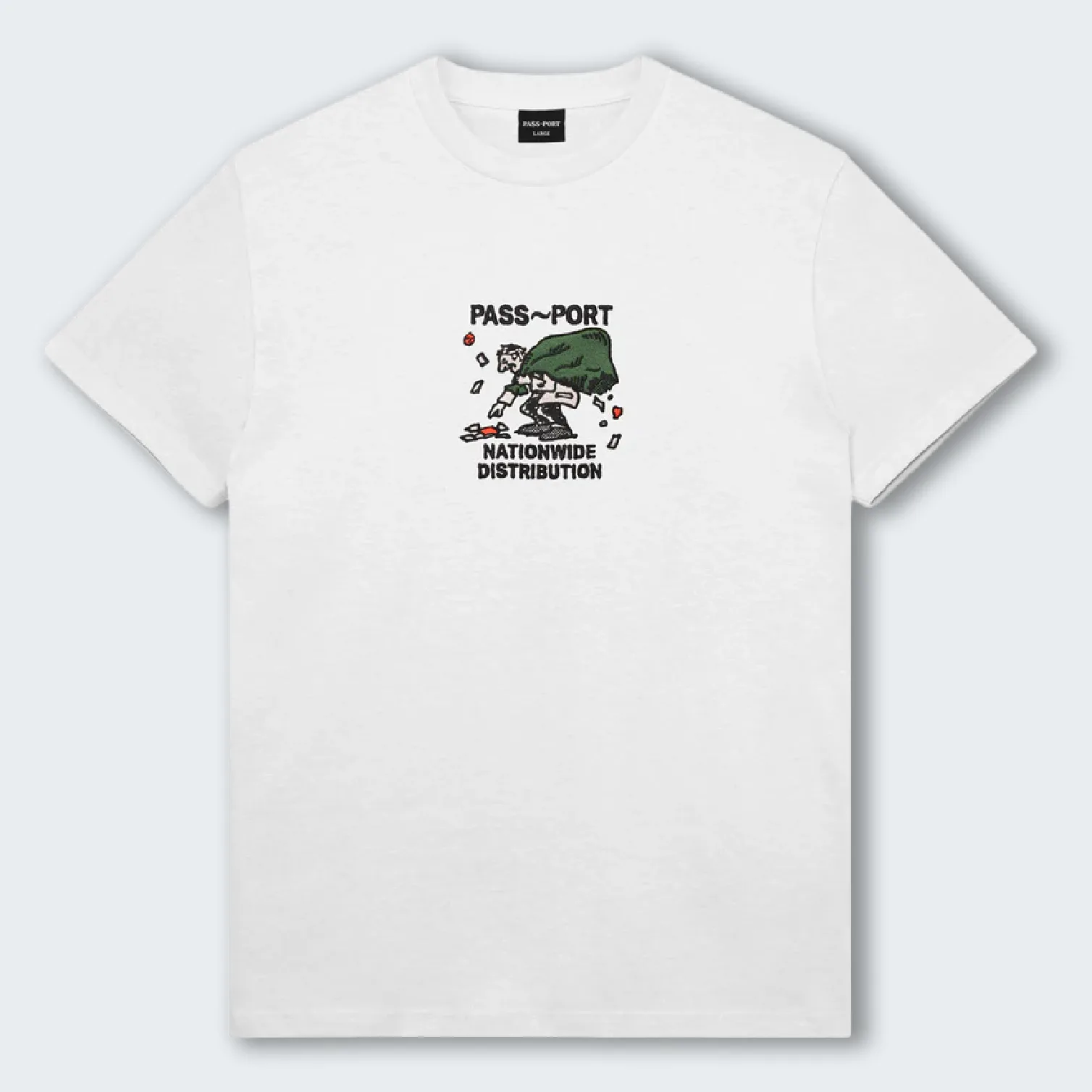 Pass-Port Distribution Tee White
