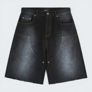 Rassvet Sun Dyed Baggy Denim Shorts Black