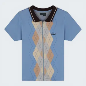Rassvet Argyle Zip Polo Blue