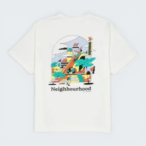 Olow Ecru Loosefitting Neighbourdhood  T-Shirt