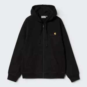 Carhartt Wip Hooded American Script Jacket Cotton/Polyester Sweat Black