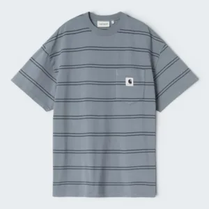 Carhartt Wip S/S Bert Pocket T-Shirt Bert Stripe, Shady Purple garment dyed