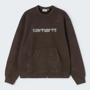 Carhartt Wip Painter Sweatshirt Cotton Sweat Tobacco, destroy wash, splatter