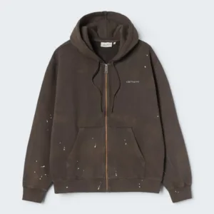Carhartt Wip Hooded Painter Jacket Tobacco destroy Wash Splatter