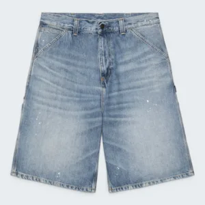 Carhartt Wip OG Single Knee Short 'Smith' Denim Blue, destroy wash, splatter