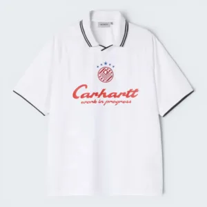 Carhartt Wip S/S Terrace Football T-Shirt Heart  Train Jacquard, White