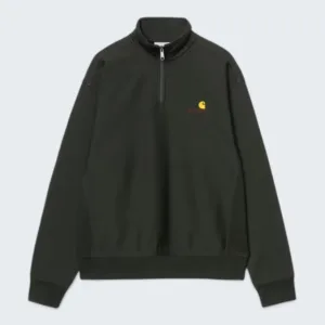 Carhartt Wip Half Zip American Script Sweat Raven