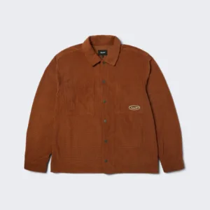 HUF Braun Waffle Cord Overshirt Rubber