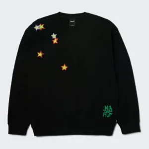 HUF Mia Star Cat Crew Black